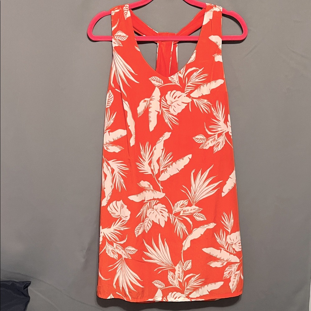 Tropical Orange and White Sleeveless Dress